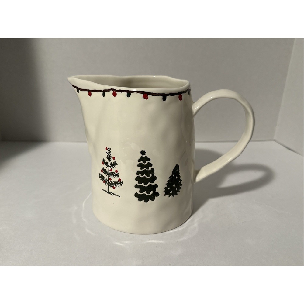 Potters Studio Dimpled Colonial Style Ceramic Pitcher Farmhouse Christmas Decor